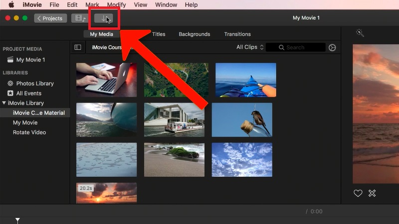 Chọn biểu tượng mũi t&ecirc;n hướng xuống