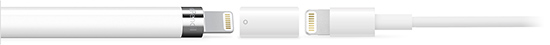 Kết nối với bộ sạc Apple Pencil.
