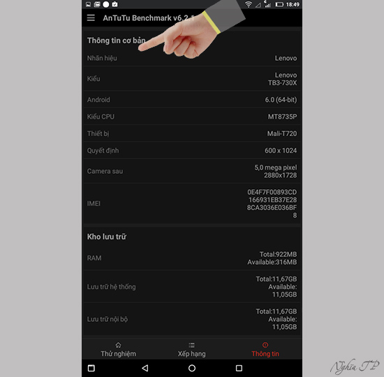 Th&ocirc;ng tin cấu h&igrave;nh cở bản của m&aacute;y v&agrave; kho lưu trữ