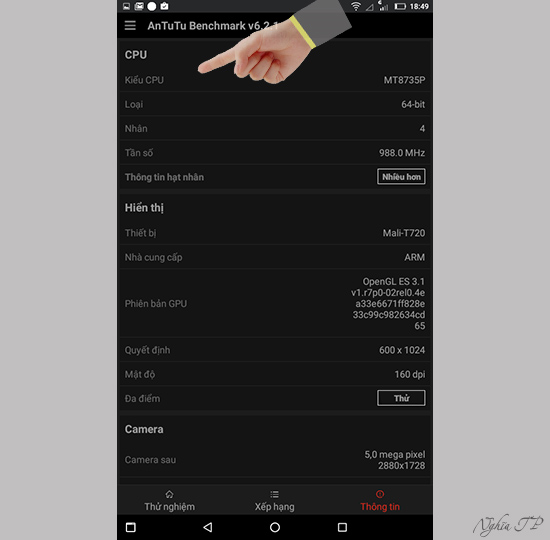 Th&ocirc;ng tin Cpu v&agrave; hiển thị