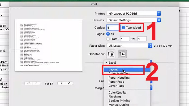 Cách thiết lập in hai mặt Microsoft Word, Microsoft Excel trên Macbook