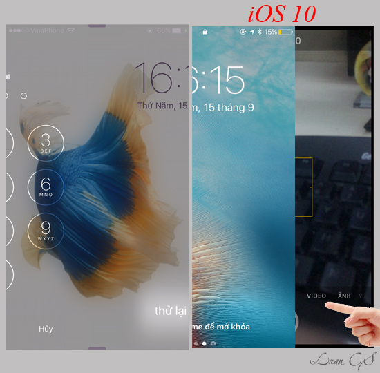 Vuốt từ cạnh phải sang để v&agrave;o m&aacute;y ảnh