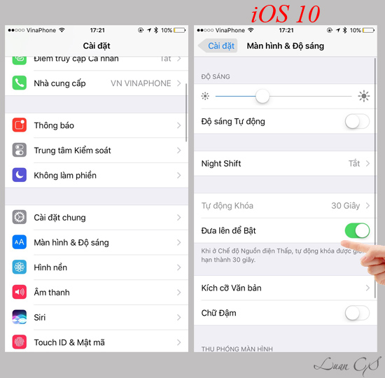 Nhấc m&aacute;y để mở m&agrave;n h&igrave;nh