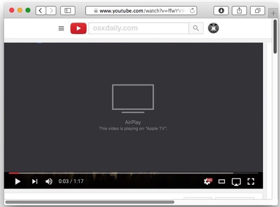 Thông báo video đã được truyền tải đến Apple TV.