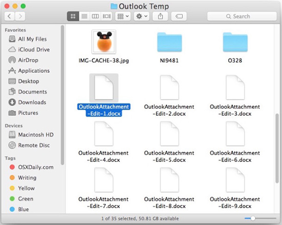 Thư mục Outlook temp chứa c&aacute;c tập tin đ&iacute;nh k&egrave;m tr&ecirc;n Outlook.
