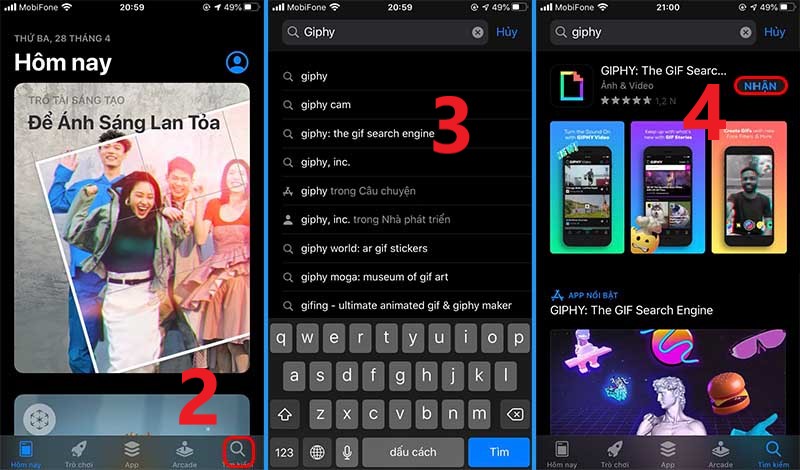 Tìm và tải ứng dụng GIPHY