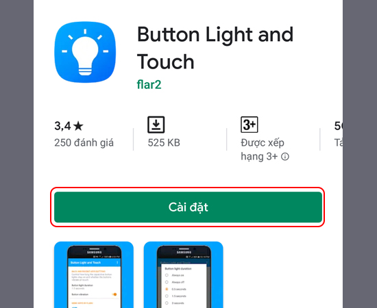 Bước 1: Tải ứng dụng Button Light and Touch tại đây.