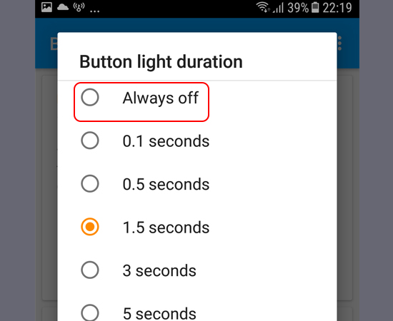 Bước 4: Chọn Always off.