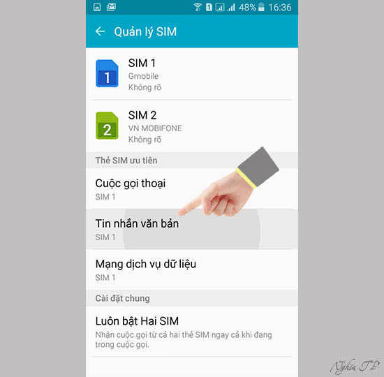 Chọn "Tin nhắn văn bản"