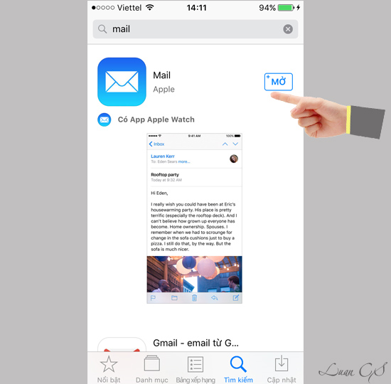 Khi muốn sử dụng lại bạn chỉ cần vào "Appstore" tìm kiếm và tải lại