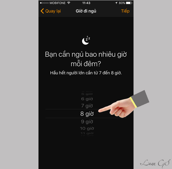 Số tiếng bạn muốn ngủ.