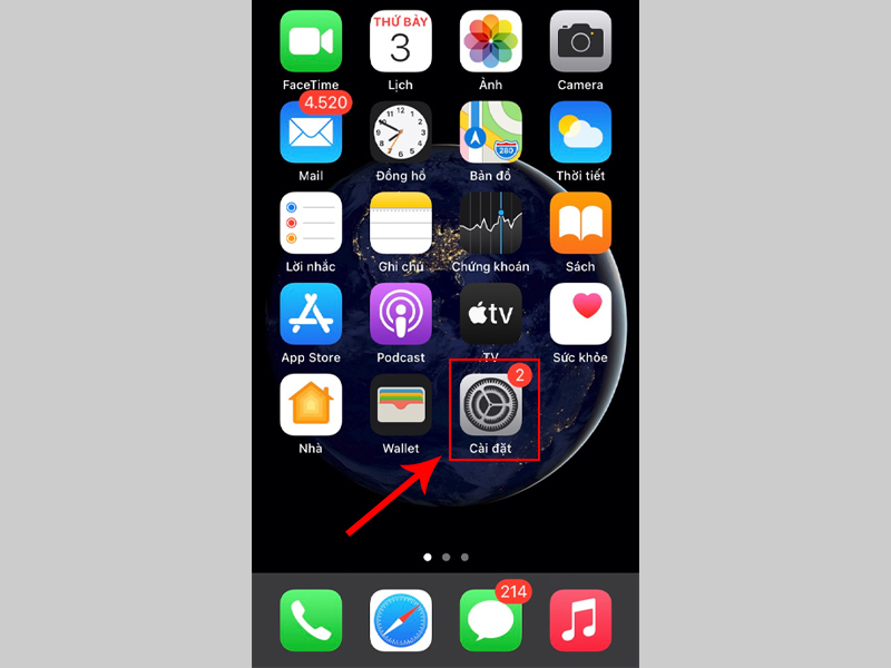 V&agrave;o C&agrave;i đặt tr&ecirc;n iPhone của bạn để tiến h&agrave;nh bật t&iacute;nh năng đ&aacute;nh thức