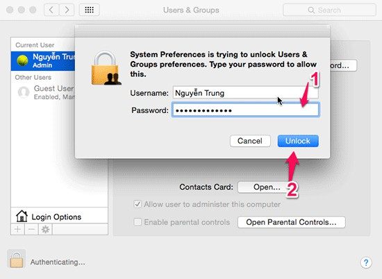 Hướng dẫn tạo tài khoản khách trên Mac OS