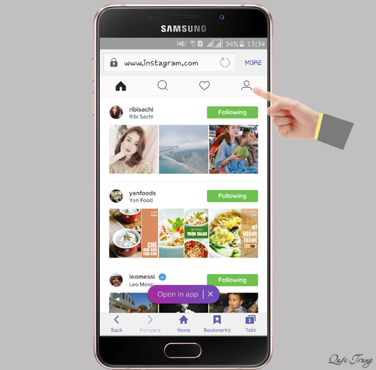 Chọn vào icon hình người như trên ảnh.