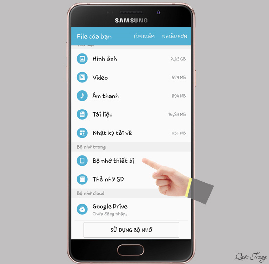 Chọn Bộ nhớ thiết bị.