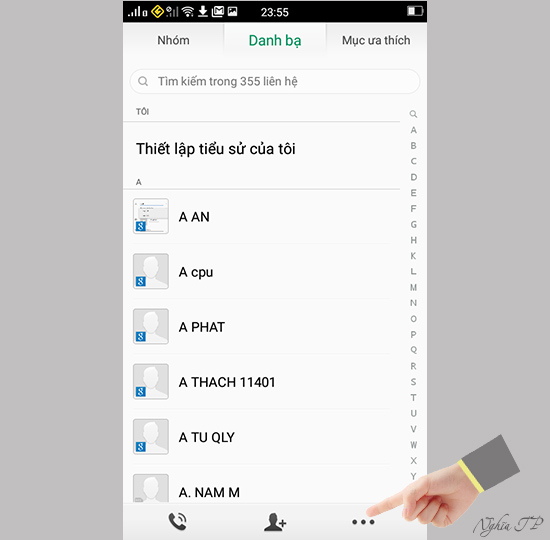 Chọn dấu 3 chấm