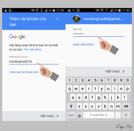Bước 3: Đăng nhập email v&agrave; mật khẩu.