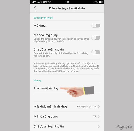 Chọn th&ecirc;m một v&acirc;n tay.
