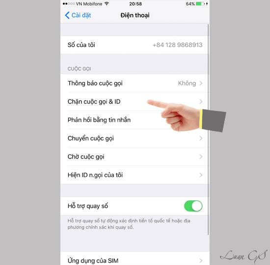 Chặn cuộc gọi và ID