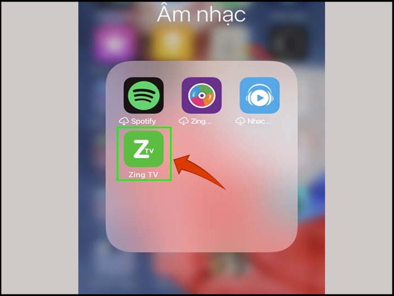 Truy cập vào ứng dụng Zing TV 