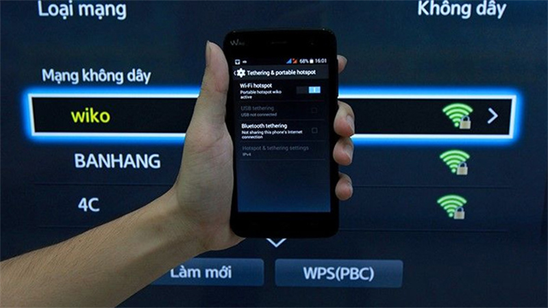 Điện thoại và tivi phải bắt chung mạng Wifi
