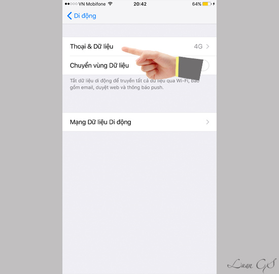 Chọn thoại và dữ liệu