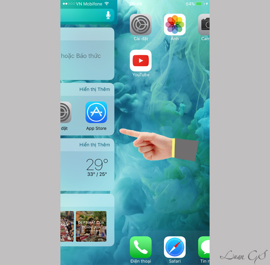 Vào giao diện tiện ích