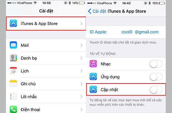 V&ocirc; hiệu h&oacute;a chế độ tự động tải về