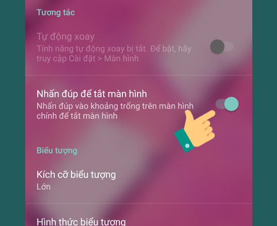 Bước 3: Tại đây, bạn sẽ thấy mục Nhấp đúp để tắt màn hình và hãy bật tính năng này lên.