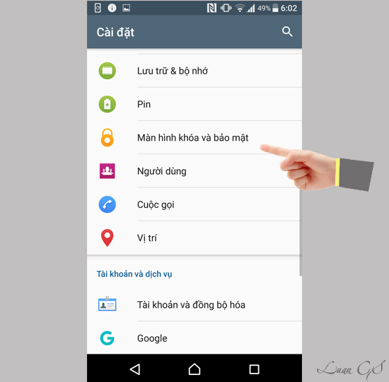 Màn hình khóa và bảo mật
