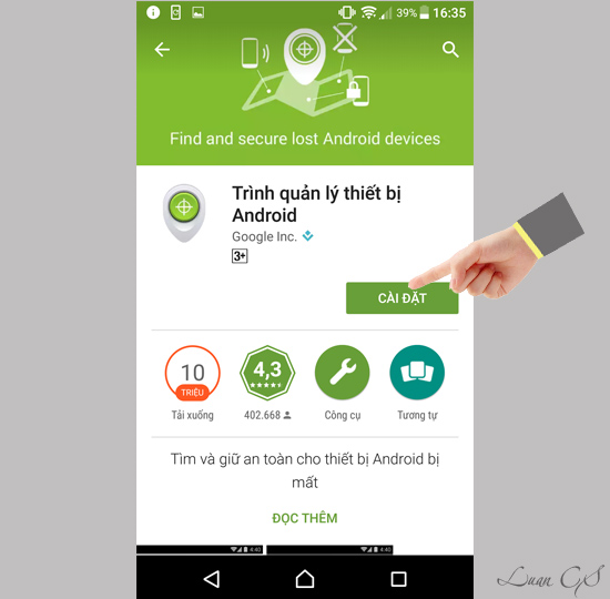 Tải ứng dụng tr&igrave;nh quản l&yacute; Android