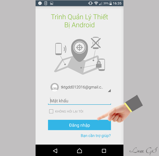 Đăng nhập t&agrave;i khoản google