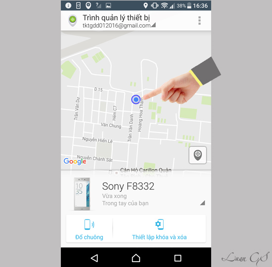 Vị tr&iacute; điện thoại của bạn