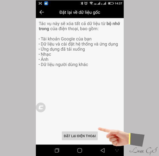 Đặt lại điện thoại