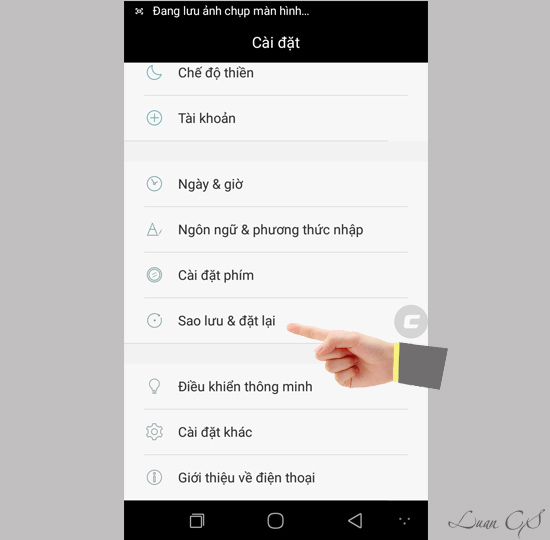 Sao lưu và đặt lại