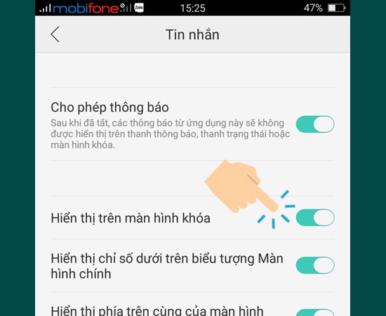 Bật Cho phép thông báo