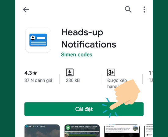 tải ứng dụng Heads-up Notifications về điện thoại