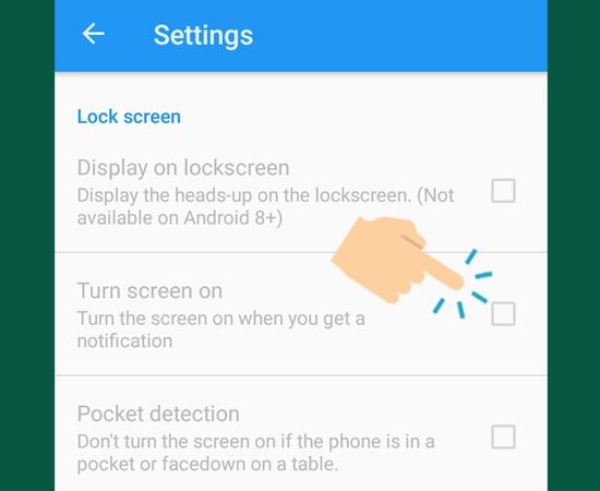 Turn Screen on để bật tự động sáng màn hình khi có thông báo trên Android