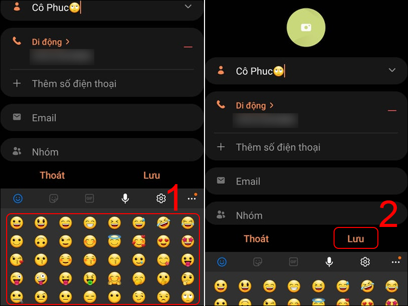 Chọn các icon bạn muốn v&agrave; nh&acirc;́n Lưu để ho&agrave;n tất