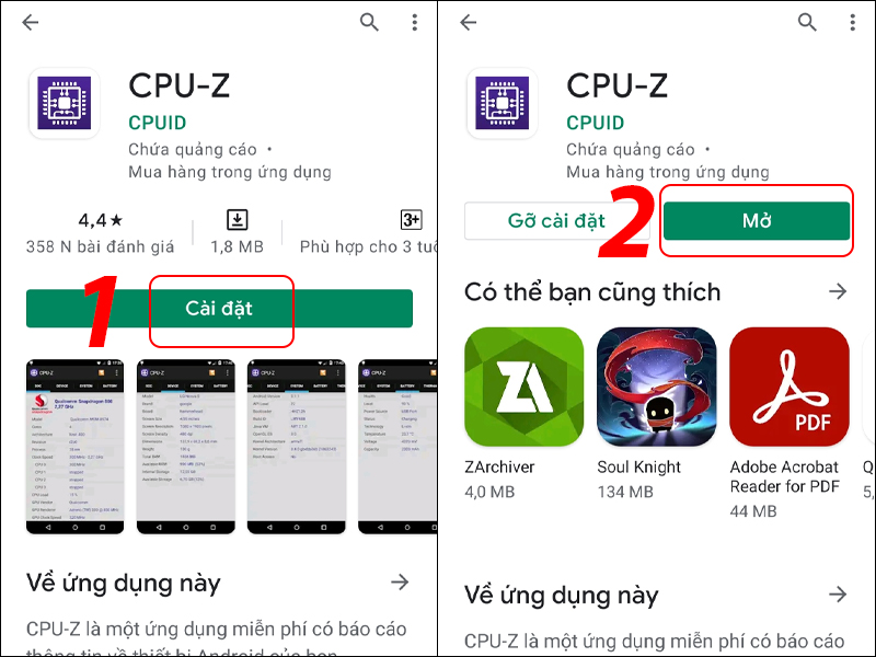 Cài đặt ứng dụng CPU-Z