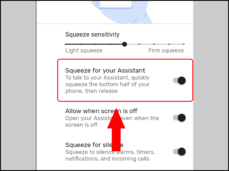 Bật tính năng nắm chặt điện thoại để gọi Google Assistant