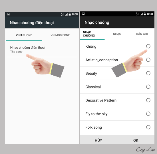 Chọn nhạc chuông sim
