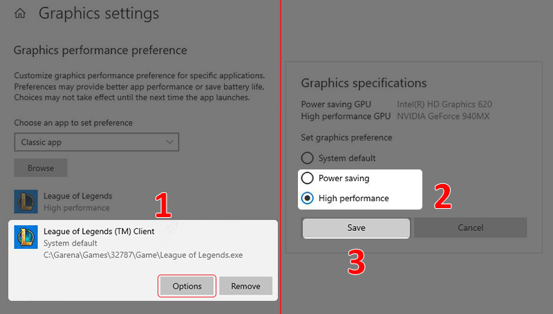 Tùy chọn hiệu suất đồ họa ứng dụng Windows 10 (2)