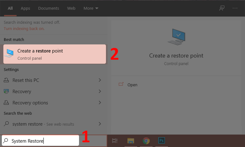 Tăng tốc Windows 10 bằng cách tắt System Restore (1)