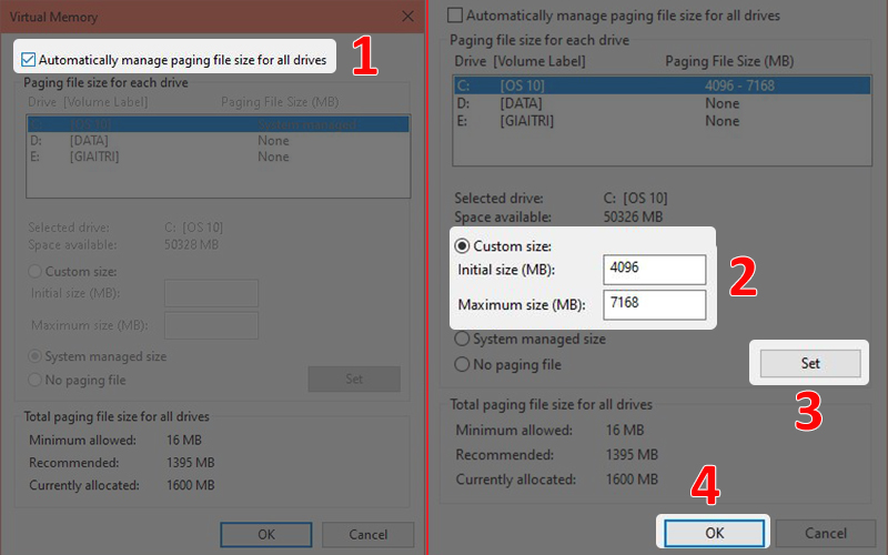 Set thêm RAM ảo cho máy tính (3)