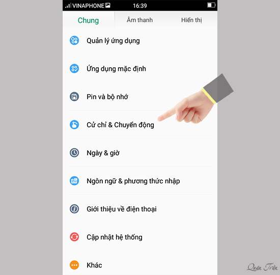 Cử chỉ và chuyển động