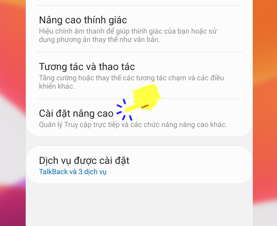 Bước 3: Kế tiếp bạn hãy chọn Cài đặt nâng cao.