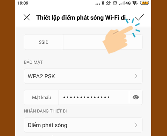  Thiết lập mật khẩu cho điểm phát sóng Wi-Fi di động 