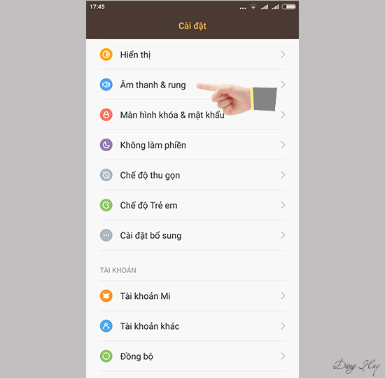Bước 1: Vào Cài đặt và chọn Âm thanh và rung