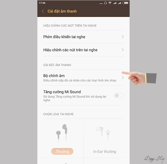 Bước 3: Chọn Bộ chỉnh âm